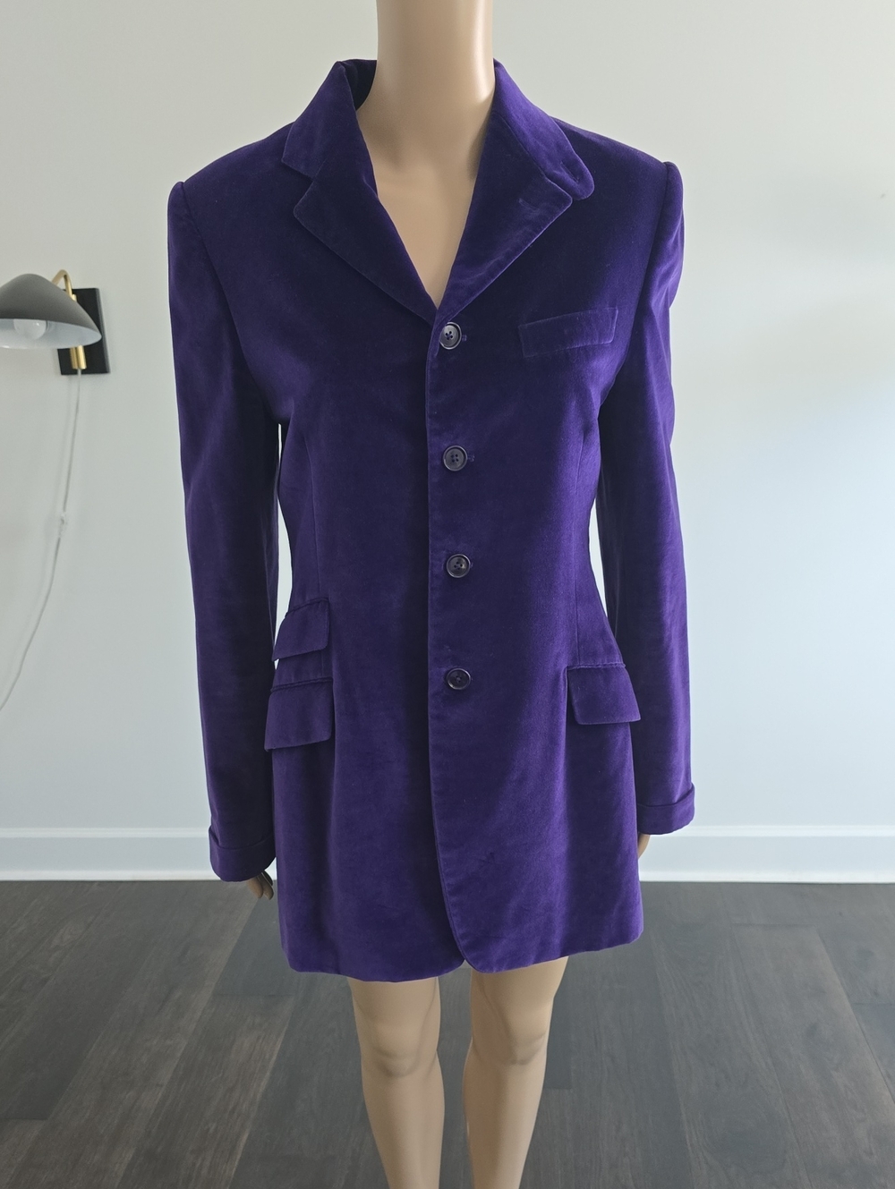 Ralph Lauren Purple Label Deep Purple Velvet Tailored Blazer